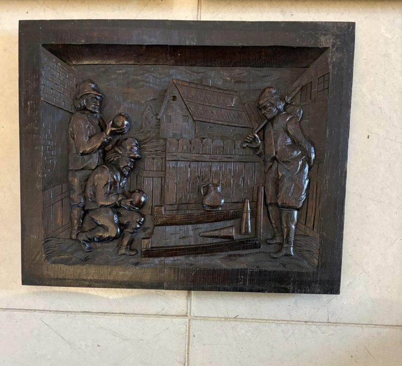 Set of Nine Antique Victorian Hand-Carved Oak Panels